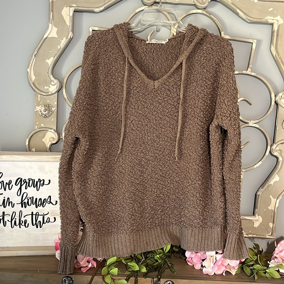 Chunky Brown Sweater B Original Boutique Roomy Comfy Womens Small Medium Hoodie - Picture 10 of 11
